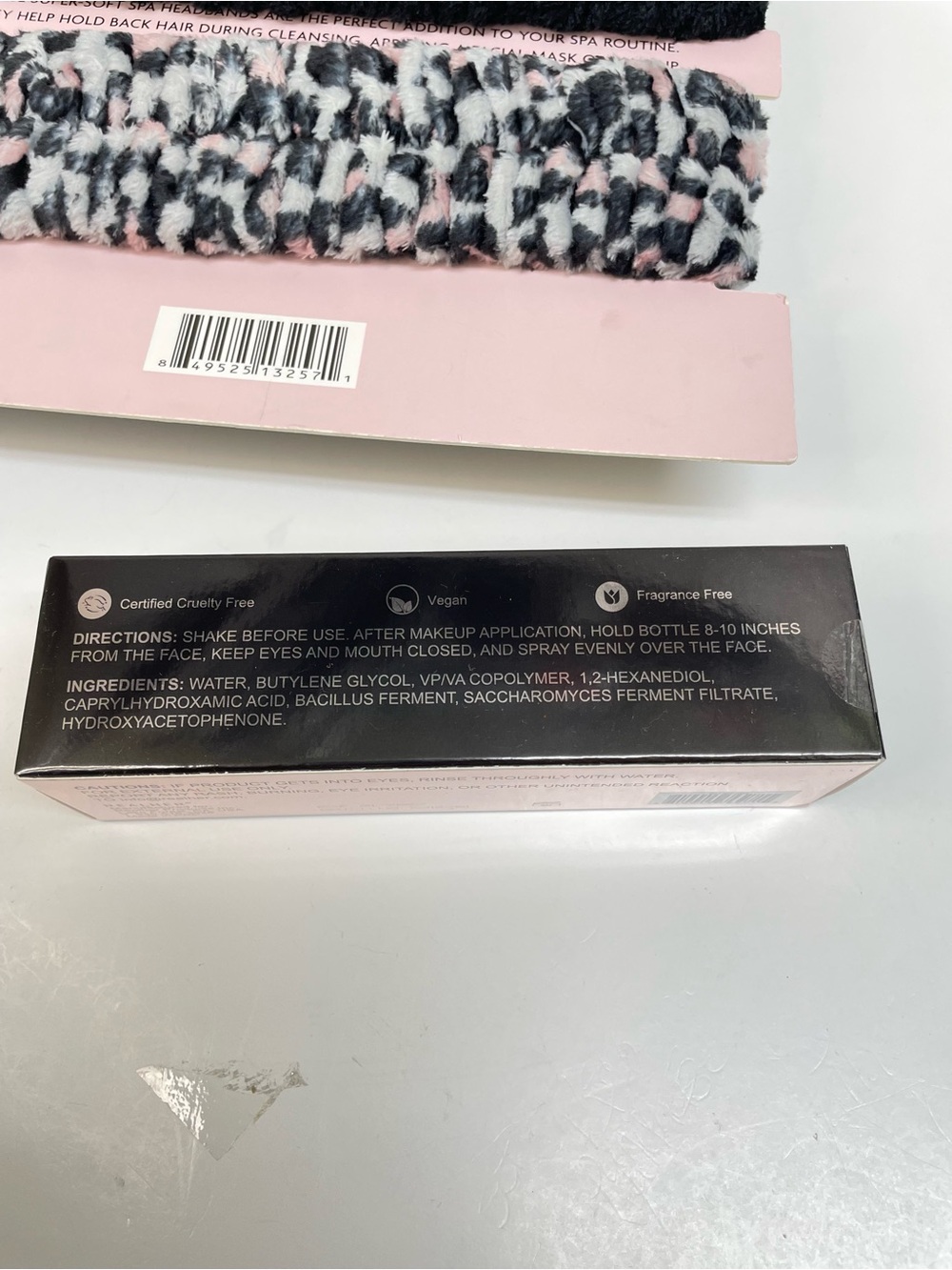 RACHEL Roy Black Bow & Pink Leopard Spa Headband Set-Makeup Brush Setting Spray - Picture 6 of 7